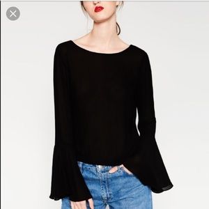 Zara Tops - NEW Zara black chiffon open back top Zara Tops - NEW Zara black chiffon open back top