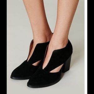 Jeffrey Campbell Deep V Suede Block Heels
