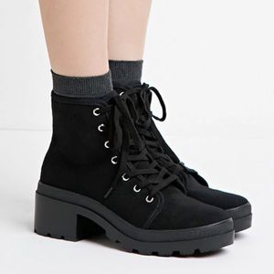 Forever 21 Canvas Lug Platform Boots