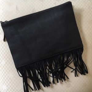 Madewell leather clutch, black purse NWT