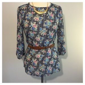 Vintage inspired Feminine Floral Shirt