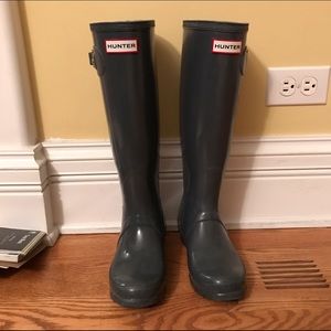 High Gloss Grey Hunter Boots
