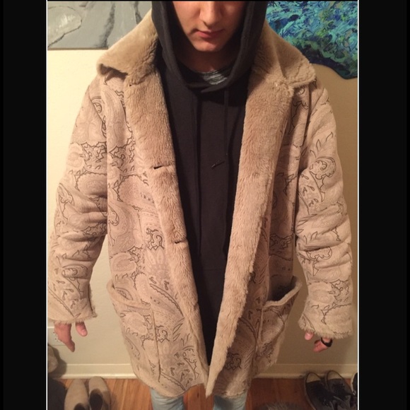 Velour and Faux Fur Over Coat - Picture 1 of 4