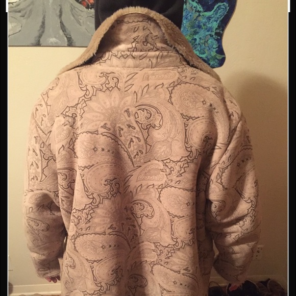 Velour and Faux Fur Over Coat - Picture 2 of 4