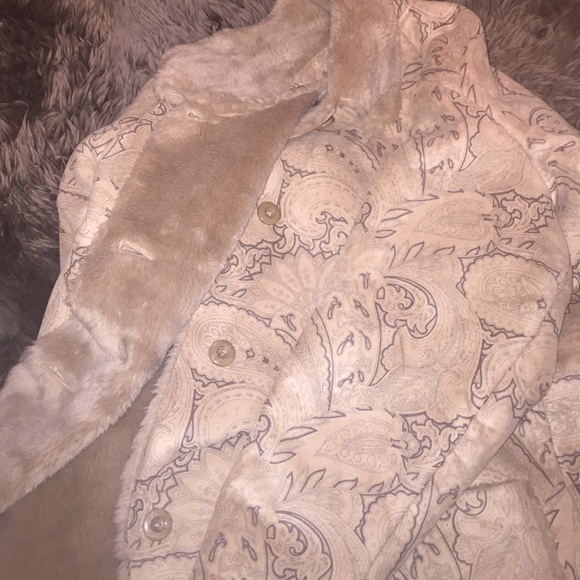 Velour and Faux Fur Over Coat - Picture 3 of 4