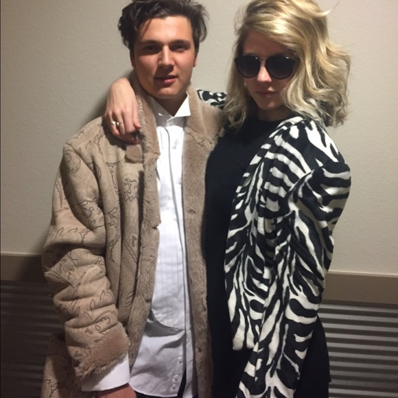 Velour and Faux Fur Over Coat - Picture 4 of 4