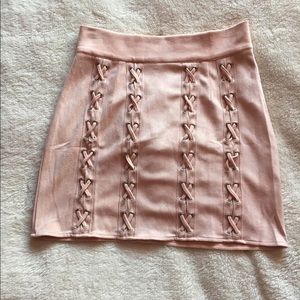 baby pink skirt lace x's