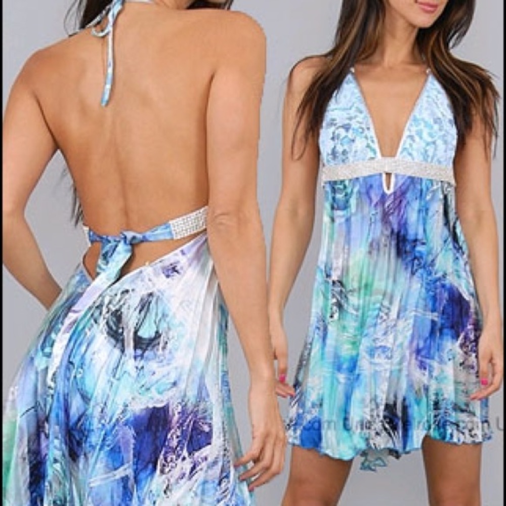 Baccio Couture Mini Dress with Crystals 💎💎💎