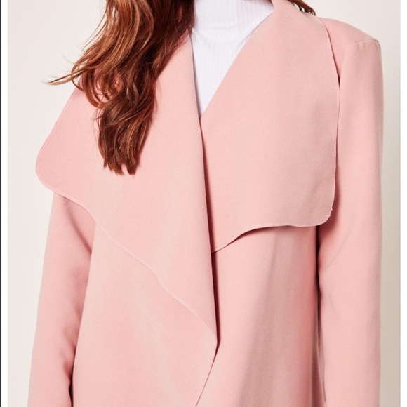 NWT Missguided Waterfall Duster Long Lapel Coat - Picture 2 of 3