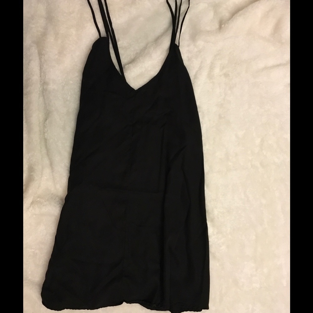 Brandy Melville Two Strap Black V-Neck Dress!