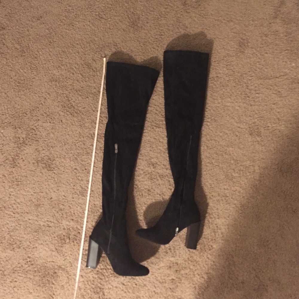 Black thigh high boots
