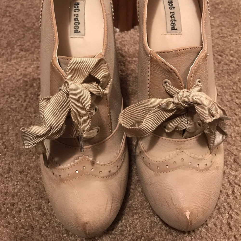 Cream ankle booties