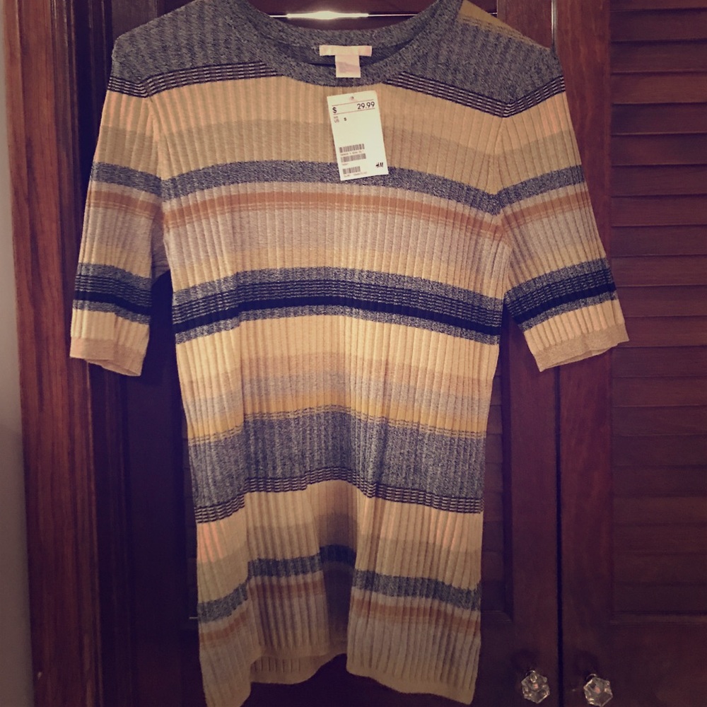 NWT H&M 3/4 Sleeve Striped Sweater Sz. S