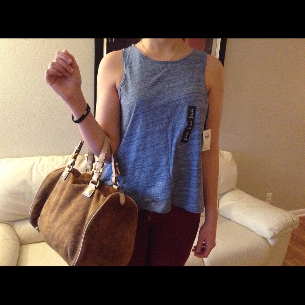 Blue Sleeveless round neck Gap Top