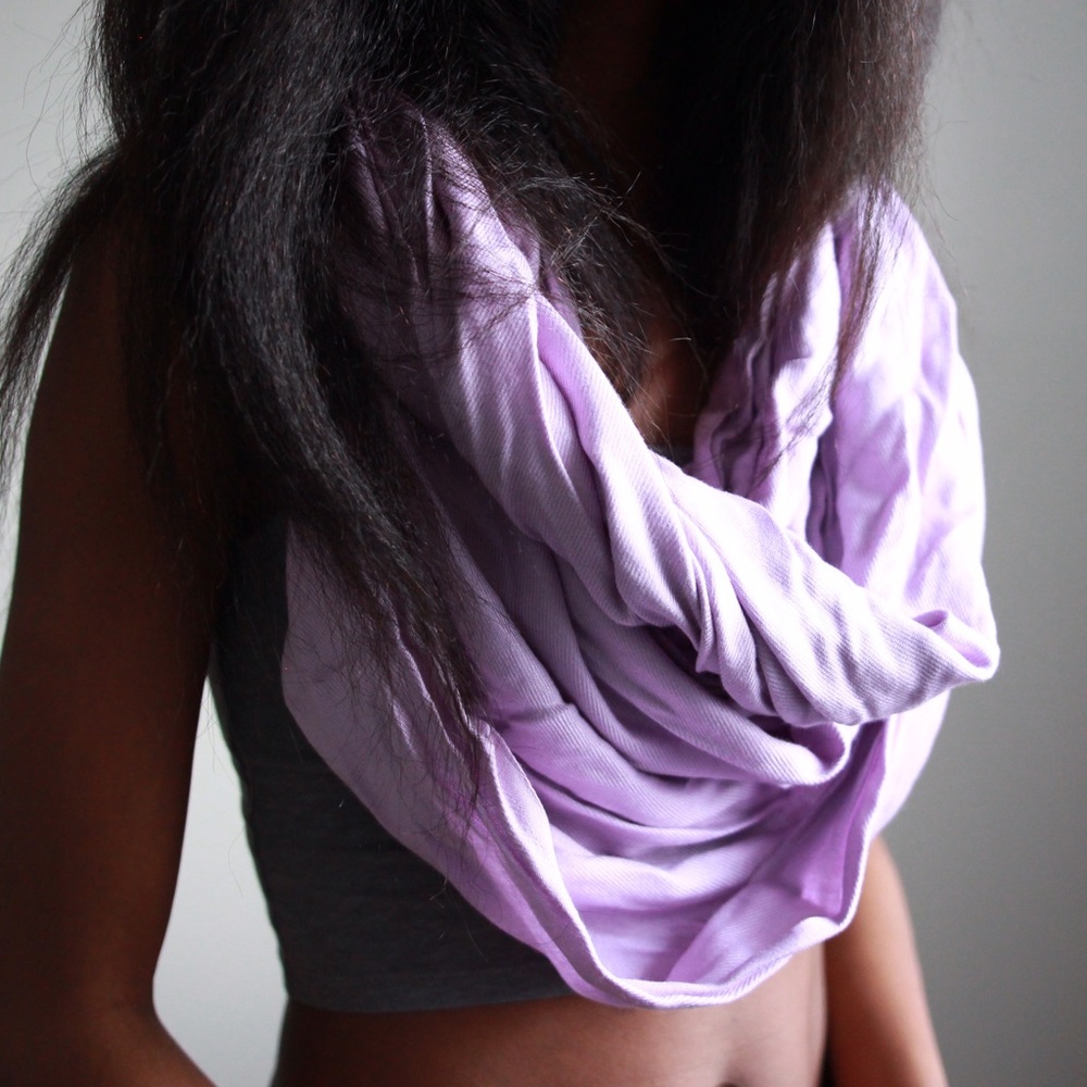 Purple infinity scarf