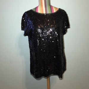 Sequins black Loft top final mark⬇️