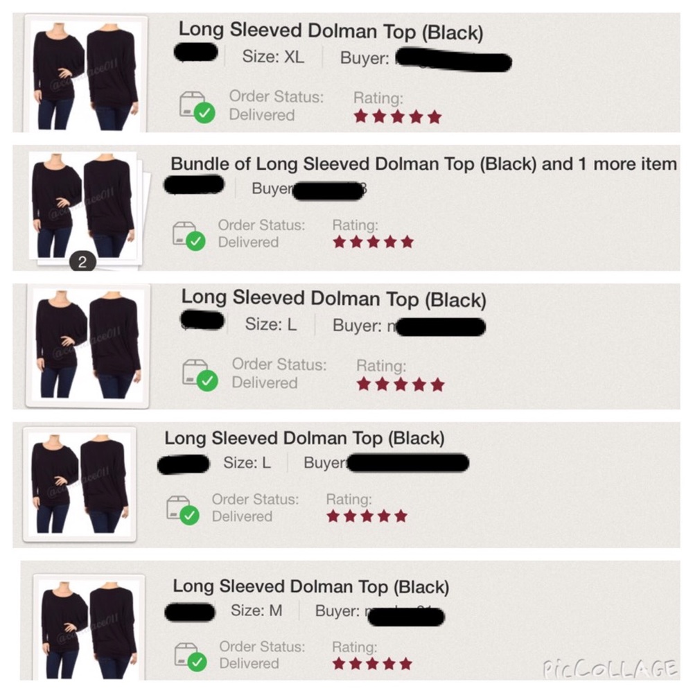 ⭐️5 STAR rated!⭐️ Long Sleeved Dolman Top (Black) - Picture 6 of 6