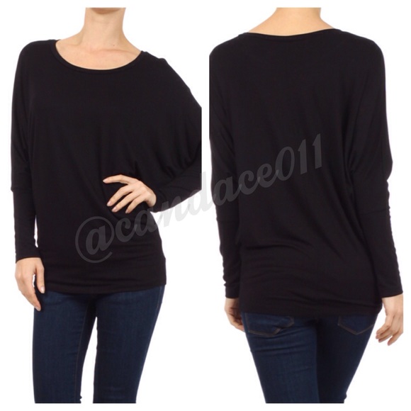 CC Boutique Tops - ⭐️5 STAR rated!⭐️ Long Sleeved Dolman Top (Black)