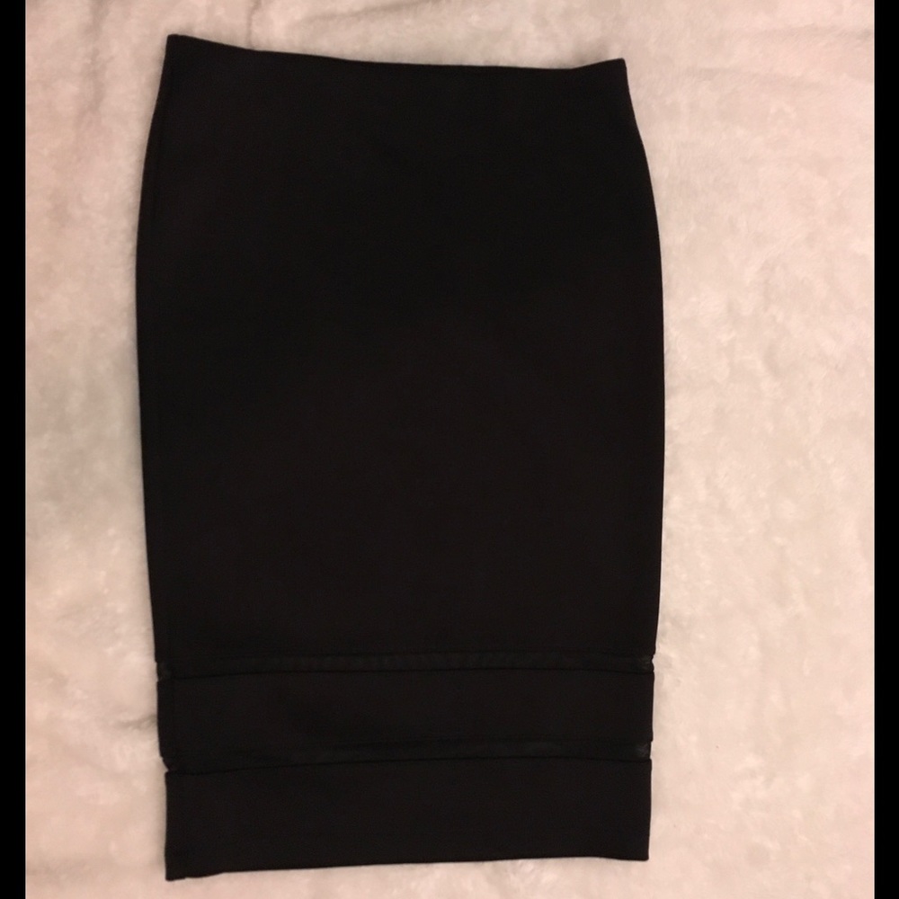 Forever 21 Black Midi Skirt with Mesh Panels