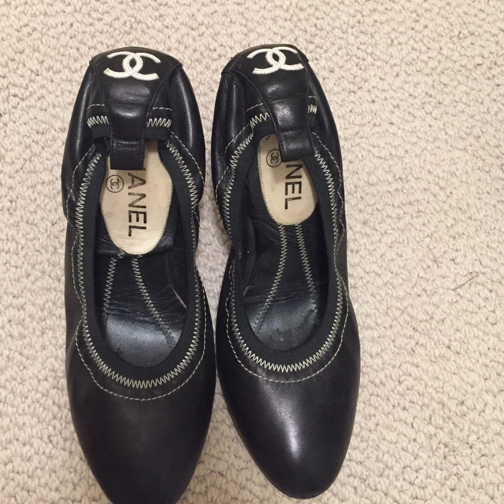 Black Chanel heels