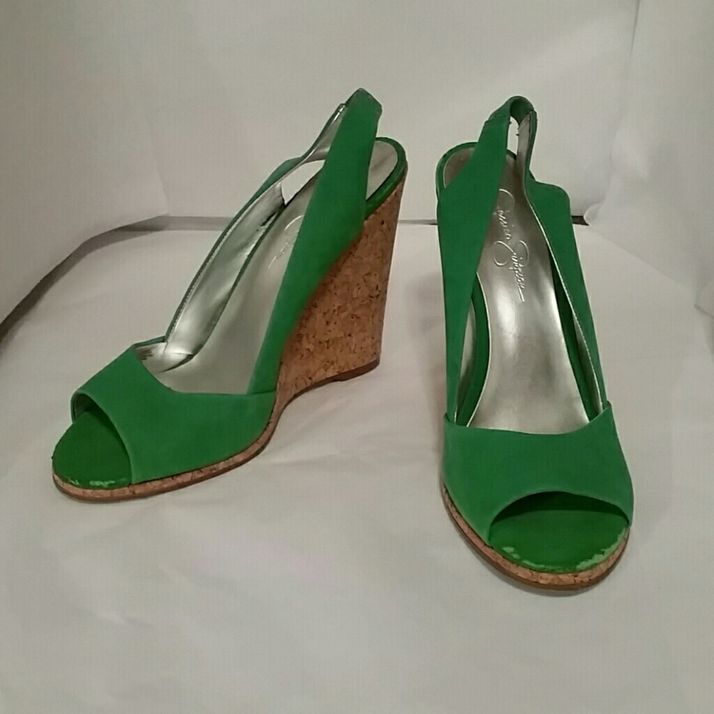 Jessica Simpson Green open toe Heel Shoe