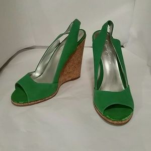 Jessica Simpson Green open toe Heel Shoe