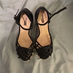 Black and Tan wedge heels. Never before worn