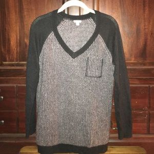 BP Nordstrom Brand Varsity Sweater - Black/Purple