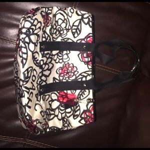 Coach poppy flower graffiti zip tote purse bag