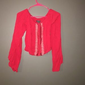 Orangish pink crop top
