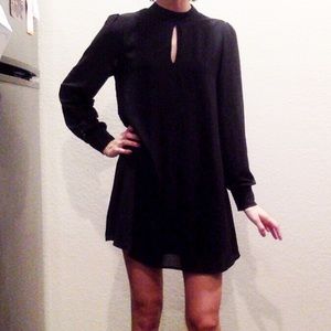 Long sleeve mock turtleneck mini dress
