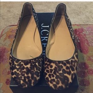 J crew collection calf hair ballet flats.