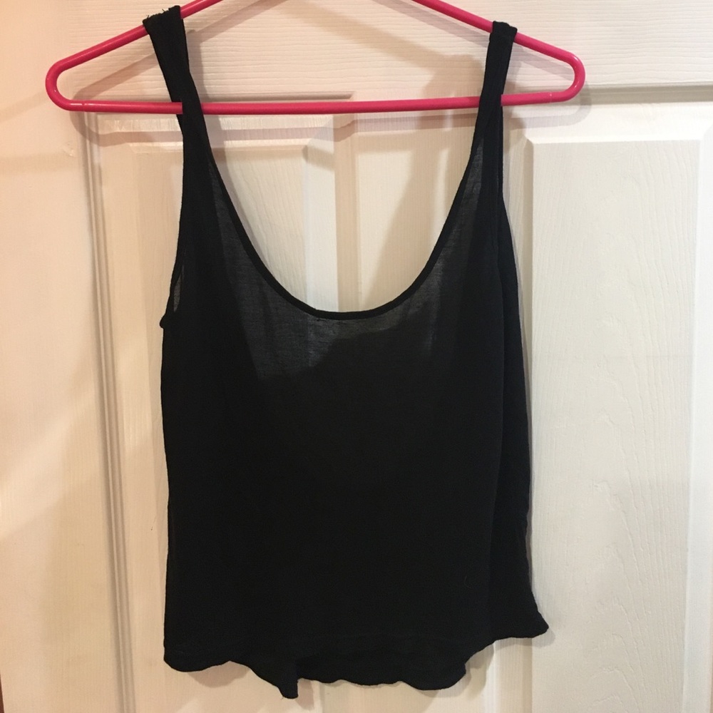 Black Tank Top Scoop Back