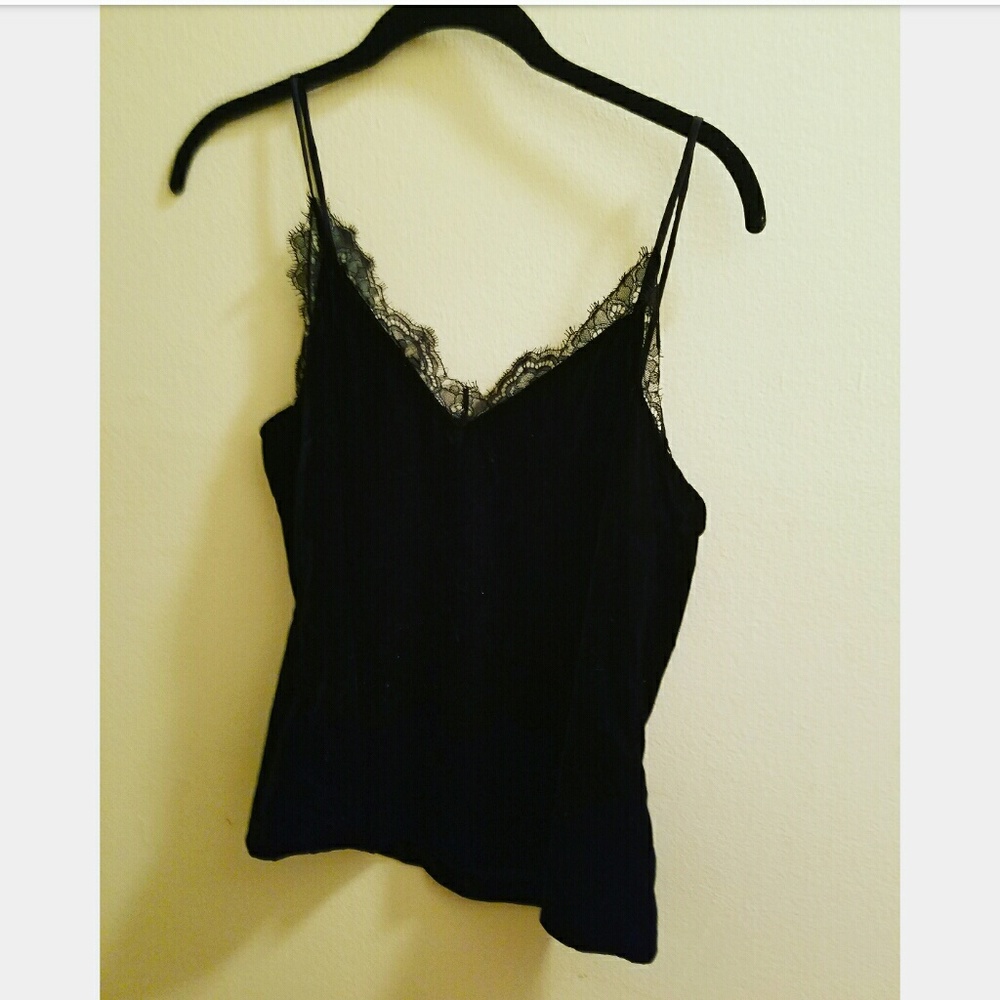 Black Velvet and Lace Camisole
