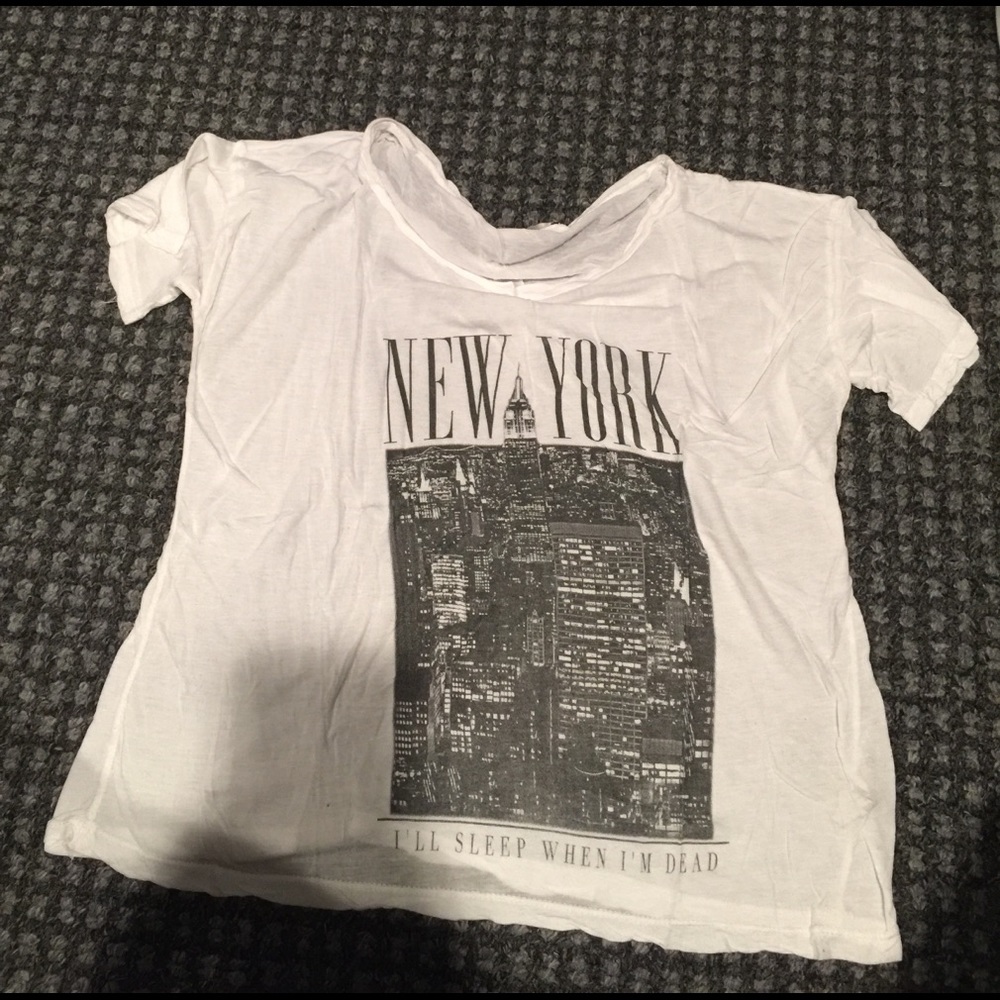 Brandy Melville Cropped Graphic NYC T shirt