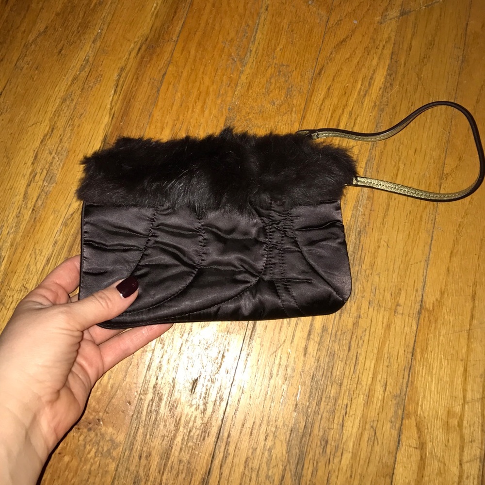 Coach fur wristlet
