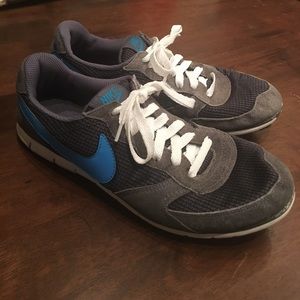 Gray and Blue Nike Sneakers