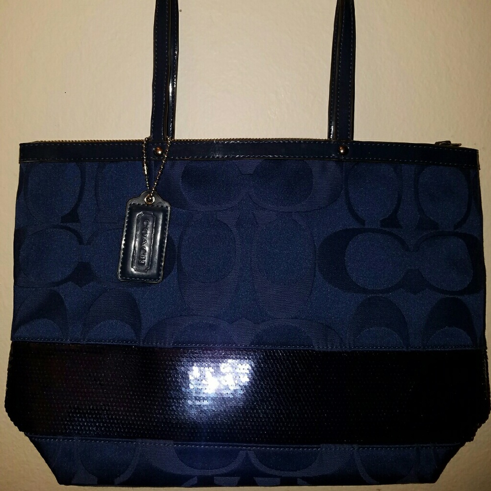 NWT Blue Sparkly Coach Bag