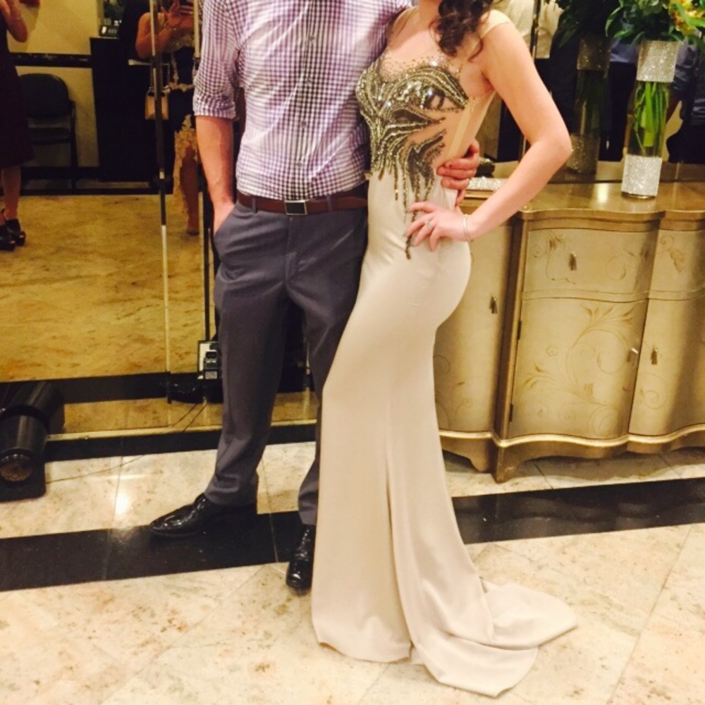 Sivalia Couture Beaded evening dress with tail