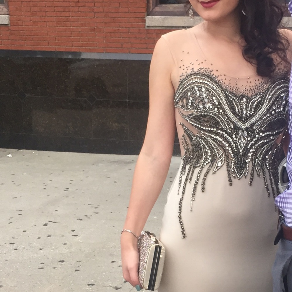 Sivalia Couture Beaded evening dress with tail - Picture 2 of 3