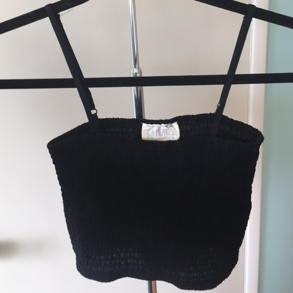 LA Hearts black cropped tank top