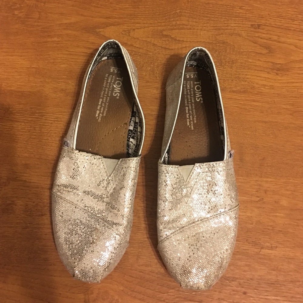 Silver Sparkly Toms
