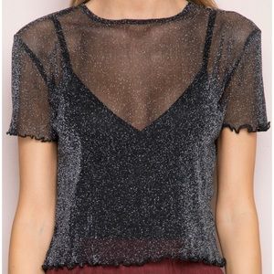 Sheer short sleeve brandy Melville top one size