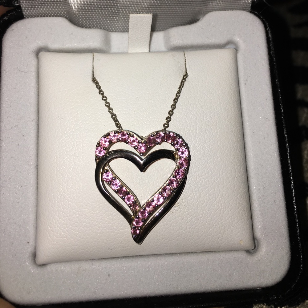 PRICE DROP ⭐️ pink double heart necklace