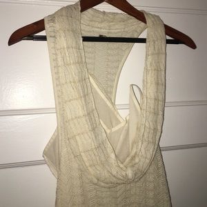 White A line flowy Free People crochet dress