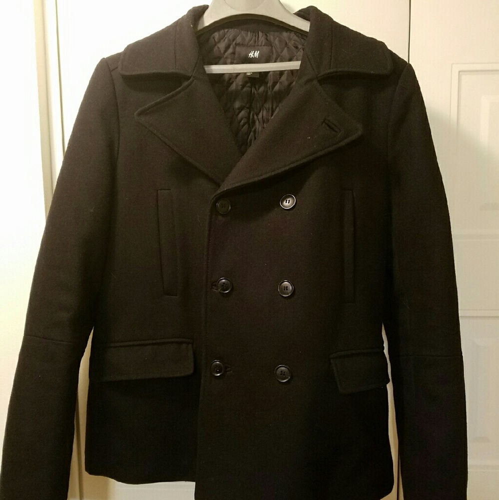 SOLD - Men's Black Pea Coat