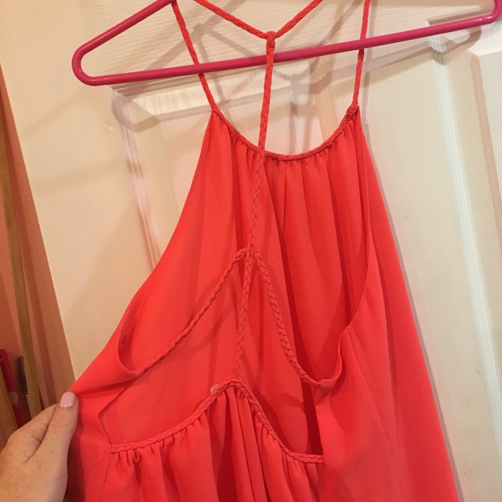 Neon Coral Braided Tunic - Picture 2 of 3