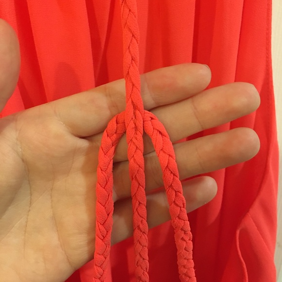 Neon Coral Braided Tunic - Picture 3 of 3