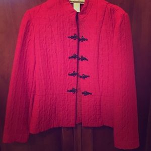 Mandarin Style bright red jacket/blazer