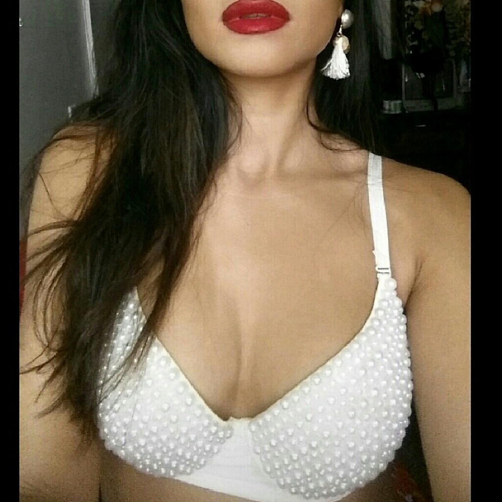 Selena Quintanilla inspired White Pearl bralet